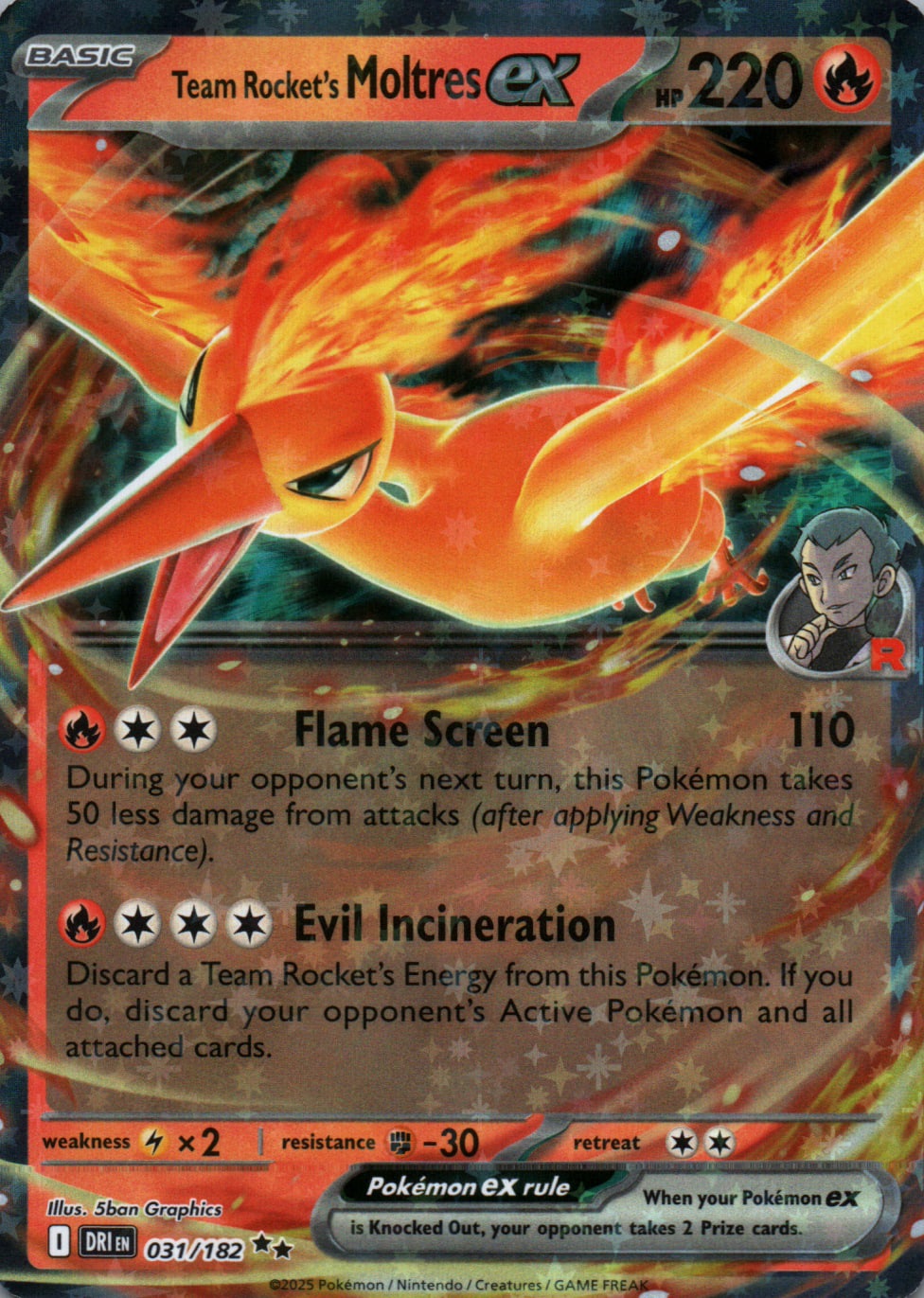 Team Rocket's Moltres ex - Destined Rivals - 031 - Front