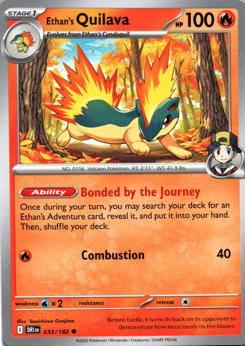 Ethan's Quilava - Destined Rivals - 033 - Front