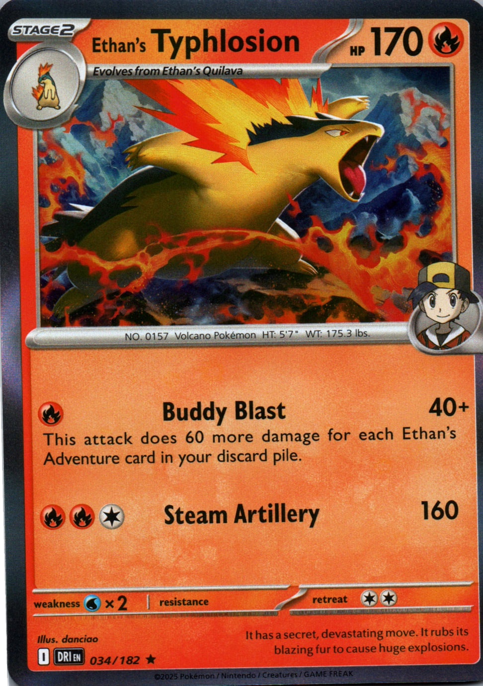 Ethan's Typhlosion - Destined Rivals - 034 - Front