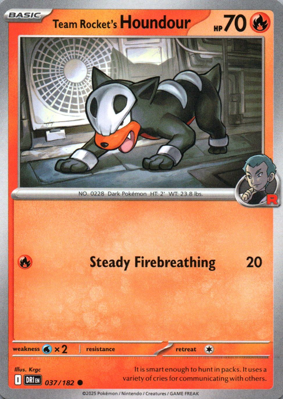 Team Rocket's Houndour - Destined Rivals - 037 - Front