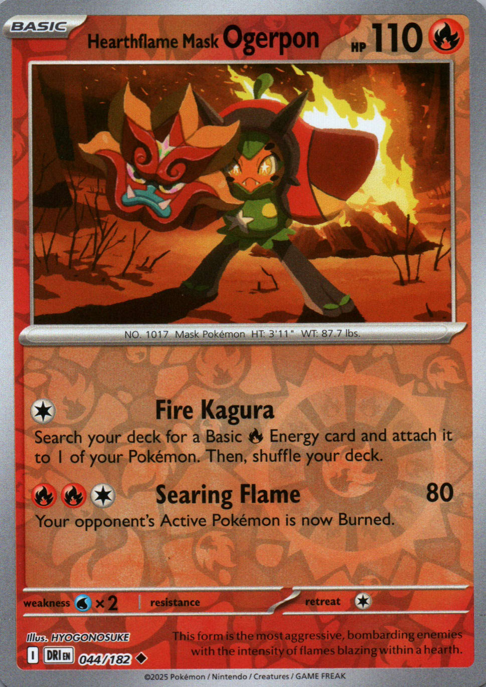 Hearthflame Mask Ogerpon - Destined Rivals - 044 - Front