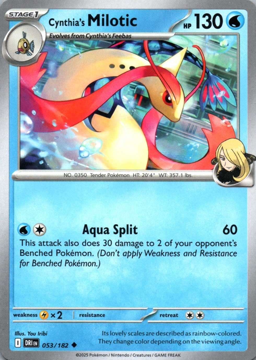 Cynthia's Milotic - Destined Rivals - 053 - Front
