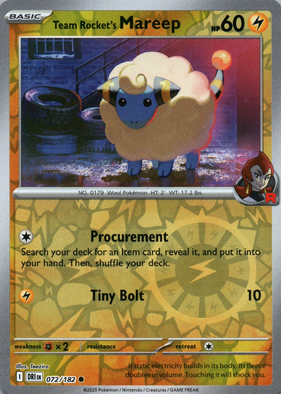 Team Rocket's Mareep - Destined Rivals - 072 - Front