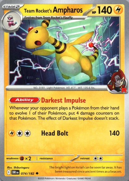 Team Rocket's Ampharos - Destined Rivals - 074 - Front