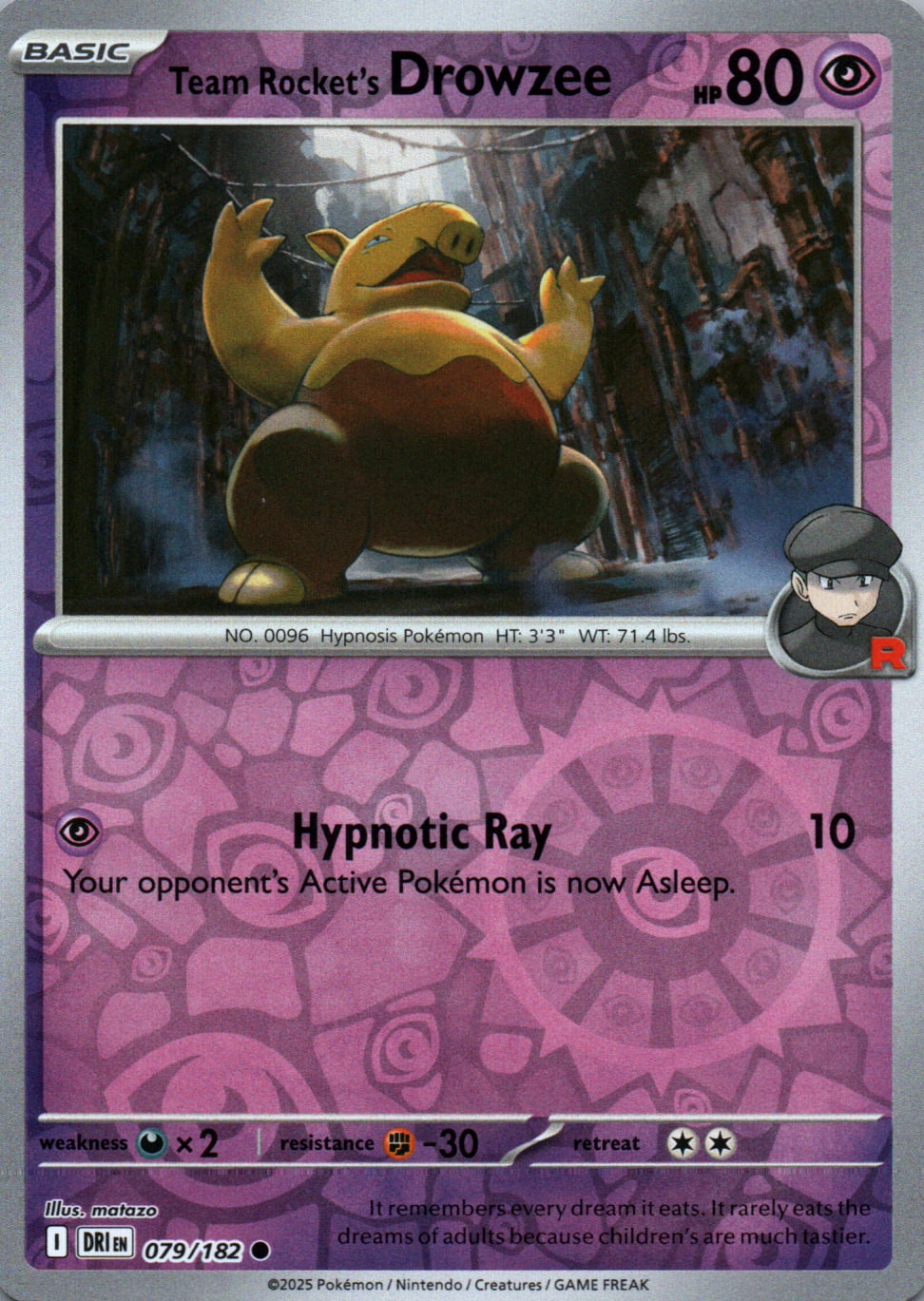 Team Rocket's Drowzee - Destined Rivals - 079 - Front