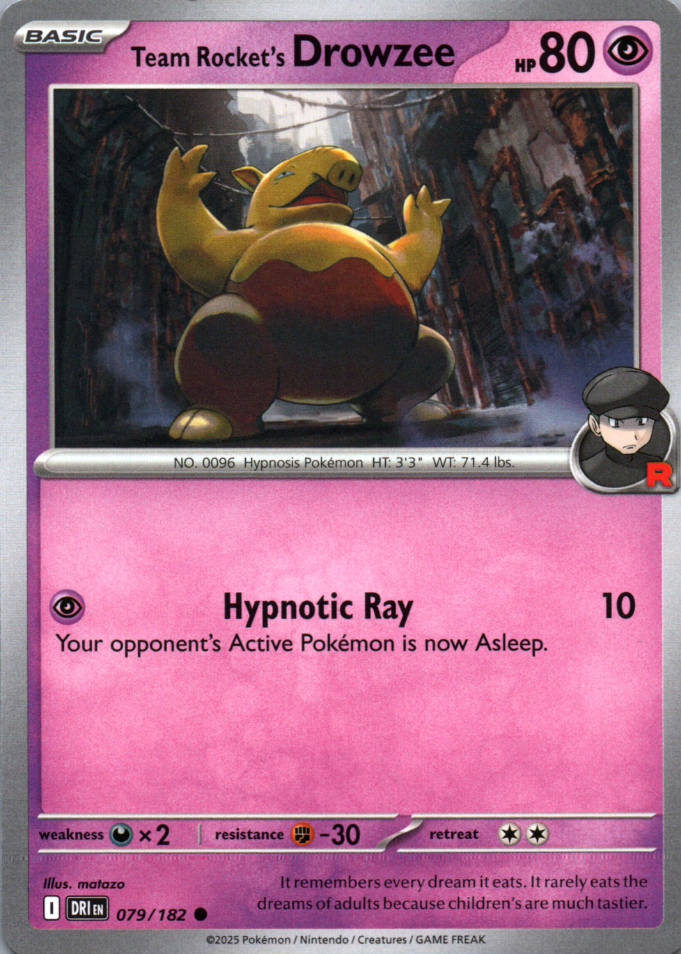 Team Rocket's Drowzee - Destined Rivals - 079 - Front