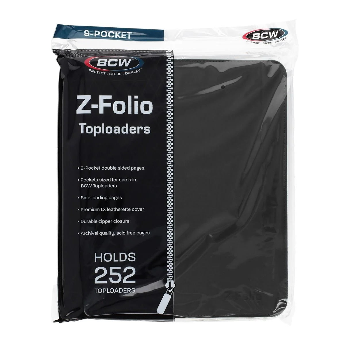 BCW: Z-Folio 9-Pocket LX Album - Toploaders - Black
